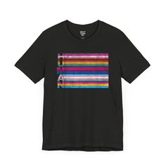 Show your commitment to a more equal world with this stylish tee. It's a perfect way to make a statement and stand out in the crowd! This shirt is more form-fitting and longer. Before ordering, please measure the T-shirt you wear so you can order the correct size. Don't forget to check out the size chart in the photos for accurate sizing information. 100% Airlume combed & ringspun cotton (varies by color) Light fabric (4.2 oz/yd² (142 g/m²)) Unisex Retail fit Ribbed knit collar for better fit, r Pride Graphic Tee With Slogan, Pride Slogan T-shirt With Short Sleeves, Pride Slogan T-shirt Short Sleeve, Casual Black T-shirt For Pride, Pride Graphic Tee With Graphic Print, Pride Graphic Print Short Sleeve T-shirt, Pride Letter Print Streetwear T-shirt, Pride Graphic Print Tee, Black Screen Print T-shirt For Pride