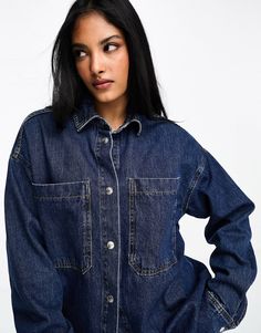 ASOS DESIGN denim oversized shirt in blue | ASOS Oversized Trendy Denim Top For Work, Blue Shacket With Patch Pockets And Relaxed Fit, Dark Wash Tops With Pockets For Streetwear, Blue Shacket With Pockets And Relaxed Fit, Oversized Medium Wash Top With Pockets, Relaxed Fit Denim Top With Pockets For Streetwear, Oversized Denim Shirt For Work, Blue Relaxed Fit Shacket With Patch Pockets, Oversized Denim Blue Tops For Work