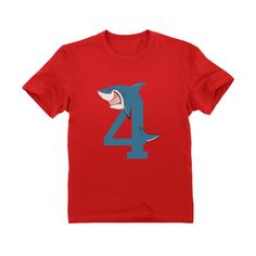 <p>Looking for a cute birthday top for your little one? Maybe the perfect birthday present for friends and family? The Tstars 4th Birthday Shark Four Year Old Toddler Kids T-Shirt will make the perfect gift! Head on over to the Tstars Birthdays collection for more gift ideas!</p> Cotton Graphic Print T-shirt For Birthday, Red Crew Neck T-shirt With Character Print, Fun Screen Print T-shirt For Birthdays, Fun Birthday T-shirt With Screen Print, Red Fun T-shirt With Funny Print, Fun Red T-shirt With Funny Print, Fun Red T-shirt With Custom Print, Red T-shirt With Funny Print, Cotton T-shirt With Funny Print For Birthday