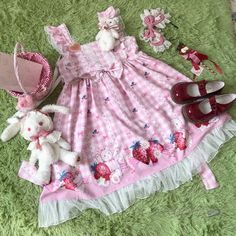 This Sweet Lolita Pink Strawberry Bunny Dress is a must-have for any Lolita fashion enthusiast. Crafted with a comfortable, soft material, and adorned with a cute strawberry bunny print, this dress is perfect for any occasion. Whether you’re attending a meetup or just looking for a stylish new piece for your wardrobe, this dress will help you stand out. Cute Ruffled Dresses For Dress-up, Cute Summer Dresses For Dress-up Occasions, Pink Fairy Dress For Summer Dress-up, Playful Fairy Dress For Dress-up In Summer, Kawaii Sleeveless Fitted Dress, Kawaii Fitted Sleeveless Dress, Playful Pink Fairy Dress For Summer, Cute Fairy Dress For Summer Garden Party, Fitted Sleeveless Kawaii Dress