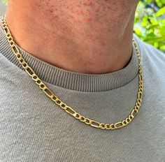 Figaro Chain Necklace* Figaro Chain Bracelet* Real Gold Figaro Link Chain  🎯 Features 🏆 Gram: 8.90gr(approximate weight) 💍 Size: 20 inch 🏆 Production Method:Hand Made.Hand made Polish 🏆 14 K (0,585) in gold. Not Gold Filled, Not Gold Plated. Real Solid Gold Chain  🏆 Special Gift Box 🏆 Like all precious jewels,it comes in its own gift box. 🏆 Can include a little gift note  🏆 The Gold Body Of The Chain is Polished By Hand. Figaro Chain Men, Gold Figaro Chain, Figaro Bracelet, Chain Necklace For Men, Father Gifts, Figaro Necklace, Figaro Chain Necklace, Gold Bodies, Chain For Women