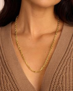 Perfect for layering, a longer chain necklace works with a variety of necklines and occasions. You can customize this necklace with charms too - we're loving adding a combination of three or a single statement size charm. Asher Necklace in 18k Gold, Women's by gorjana Elegant Oval Link Charm Necklace For Everyday, Elegant Everyday Charm Necklace With Cable Chain, Yellow Gold Oval Link Charm Necklace, Oval Link Cable Chain Necklace For Layering, Gold Charm Necklaces With Adjustable Oval Link Chain, Gold Charm Necklace With Oval Link Adjustable Chain, Elegant Everyday Chain Link Charm Necklace, Elegant Everyday Charm Necklace With Rolo Chain, Everyday Delicate Chain Charm Necklace With Oval Link