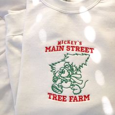 Main Street Tree Farm Embroidered White Sweatshirt - Etsy Simple Sweatshirt, Farm Christmas, Holiday Embroidery, Street Trees, Sweatshirt Details, Christmas Embroidery Designs, Basic Sweatshirt, Detailed Embroidery, Embroidery Sweatshirt