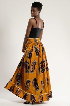 Ayomide African Print Maxi Skirt ( Brown - Gold) - Afrilege African Skirt Outfit, African Maxi Skirt, African Pants, African Print Pants, African Skirt, Ankara Skirts, African Print Maxi Skirt, African Print Skirt, African Skirts