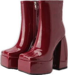 Boots Zipper, Red 40, Winter Boots Women, Boots Women, Platform Boots, Chunky Heel, Winter Boots, Chunky Heels, Fashion Boots