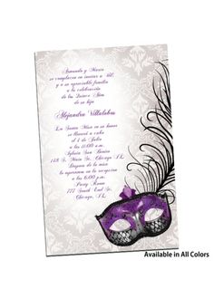 Invitaciones para Quinceanera Con Mascaras Quinceanera Invitations ...