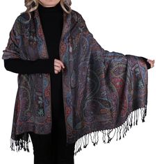 PRICES MAY VARY. Paisley Pattern Pashmina Scarf Size: 28 inches Wide X 72 inches Length. 3 inches hand knotted tassels at each ends Big enough to make you warm in a cold time and will safe your neck chest and even face from cold wind or snow . Our luxurious fabrics are extremely soft to the touch and warm and cozy. Perfect for chilly evenings or air-conditioned places Easily wear as a scarf, shawl, or wrap. Great for many different occasions from casual summer nights to formal elegant weddings. Cold Time, Elegant Weddings, Vintage Paisley, Cozy Scarf, Scarf For Women, Colorful Scarf, Vintage Tapestry, Pashmina Shawl, Pashmina Scarf