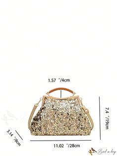 BirdinBag - Medium Glamorous Sequin Decor Evening Bag Chic Party Bags With Large Capacity, Party Crossbody Shoulder Bag With Large Capacity, Gold Hobo Shoulder Bag For Party, Top Handle Bag With Large Capacity For Party, Large Capacity Top Handle Party Bag, Party Bags With Large Capacity And Top Handle, Party Shoulder Satchel Bag With Large Capacity, Large Capacity Crossbody Satchel For Party, Chic Gold Satchel For Party