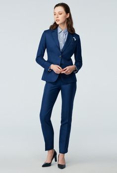 Wool Suits With Notch Lapel, Timeless Office Wear Suits In Suiting Fabric, Timeless Suits In Suiting Fabric For Office, Luxury Fall Pantsuit For Tailoring, Fitted Tweed Jacket With Suit Collar For Work, Timeless Wool Suits For Office Wear, Wool Suits With Suit Collar For Office, Wool Suit With Suit Collar For Office, Fall Office Wear Suits In Suiting Fabric