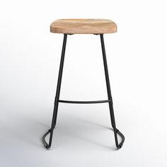 the stool is made from metal and wood