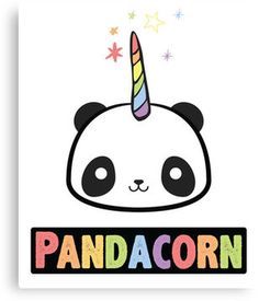 a pandacorn with a unicorn horn on it's head and the words i love