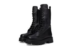 Free People Jones Lug Sole Lace-Up Boot - Women's Boots : Black : Add some pep to your steps while flaunting a trendy and edgy look, wearing the Free People Jones Lug Sole Lace-Up Boots. Showcasing a contemporary take on the classic silhouette, these combat boots feature a rounded toe with a mid-calf length, fitted shaft. They are artistically crafted with premium-quality leather upper, lining, and insole, offering a luxe touch to your style. Lace-up panel with a zippered side closure. Loafer-inspired stitched detailing. Lugged platform synthetic outsole. Imported. Measurements: Heel Height: 2 in Weight: 1 lb 9 oz Shaft: 10 3 4 in Platform Height: 1 1 2 in Product measurements were taken using size EU 38.5 (US Women's 8.5), width M. Please note that measurements may vary by size. Gothic Platform Boots, Combat Boots Style, Goth Boots, Booties For Women, Leather Lace Up Boots, Boot Style, Lace Up Booties, Combat Boot, Edgy Style