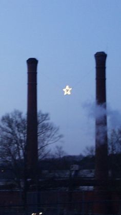 Lindale Mill, Lindale, Georgia. During the Christmas Season. Star has shown over the cotton mill village since 1931. Good Old Days, On My Mind