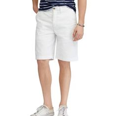 Polo Ralph Lauren Relaxed Fit Twill 10" Inseam Surplus Shorts From Polo Ralph Lauren, These Shorts Feature: Flat Front Eased Fit Through The Seat And The Thighs Zippered Fly With A Buttoned Closure; Belt Loops Angled Pockets At The Hips Welt Coin Pocket At The Right Waist Buttoned Welt Pockets At The Back Ralph Lauren's Signature Pony Is Embroidered Above The Back Right Pocket Approx. 10" Inseam Cotton Machine Wash B080 Classic White Bottoms With Built-in Shorts, Classic White Cotton Bermuda Shorts, Sporty Cotton Bermuda Shorts For Spring, Casual White Knee-length Bottoms, White Relaxed Fit Cotton Bermuda Shorts, Classic White Bermuda Shorts For Summer, White Bermuda Cotton Bottoms, Classic White Bermuda Shorts, White Relaxed Fit Bermuda Shorts For Spring