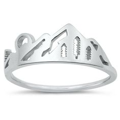 Beautiful Scenic Mountain Range Cutout Ring .925 Sterling Silver Band Jewelry Female Male Size 6 All our silver jewelry is crafted from .925 silver also commonly referred to as sterling silver. Sterling silver is the standard for beautiful high-quality silver jewelry and can not be replicated by lower priced silver plated jewelry. It is 92.5% pure silver, mixed with alloys to add strength and durability to stand the test of time. We promise superior service which includes fast shipping, great co Silver Ring Designs, Female Male, Band Jewelry, Silver Plated Jewelry, Ring Sizes, Mountain Range, Sterling Silver Bands, Pure Silver, Silver Band