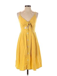 Fanco Casual Dress Size: 1 Yellow Dresses - used. No Fabric Content, Square, Short, Sleeveless | Fanco Casual Dress: Yellow Dresses - Used - Size 1 Yellow Casual Dress, Yellow Dresses, Dress Yellow, Yellow Dress, Casual Dresses For Women, Handbags For Women, Casual Dress, Casual Dresses, Women Handbags