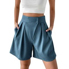 Women's Dress Shorts Casual High Waisted Wide Leg Pleated Dressy Summer Workwear Shorts with Pockets Welcome to our store, I wish you a happy shopping Our products are produced in our own factory with various styles We offer various discounts, and we offer a 30-day quality guarantee please rest assured to place an order If you have any questions, please feel free to contact me, it is our honor to serve you SOMEONE ASKED Q: Is the quality of the clothes as described? A: Yes, if the product you re Summer Workwear, Workwear Shorts, Dress Shorts, Womens Clothes, Shorts Casual, Dress For Short Women, The Clothes, Shorts With Pockets, Quality Fabric