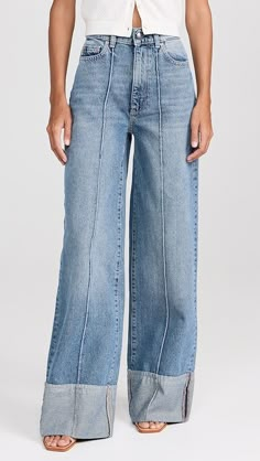 Shopbop - Designer Clothing, Shoes & Accessories Off Duty Outfits, Denim Outfit, Spring 2024, Fit Check, Denim Fashion, Wide Leg Jeans, Dream Wardrobe, Stretch Denim, Flare Jeans