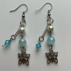 All Orders Ship Next Business Day! Earrings, Dangle Earrings, Glass Beaded Earrings, Cinnamoroll Earrings The Color Is Blue! Very Adorable And Great To Wear To School, Work, Or Just For Fun! (Matching Bracelet And Necklace Also For Sale!!!) Smoke Free Home! Cute Blue Earrings, Light Blue Dangle Earrings For Pierced Ears, Trendy Light Blue Dangle Earrings, Cute Handmade Light Blue Earrings, Blue Bead Earrings, Blue Metal Earrings For Everyday Wear, Everyday Blue Metal Earrings, Blue Handmade Dangle Clip-on Earrings, Light Blue Dangle Beaded Earrings