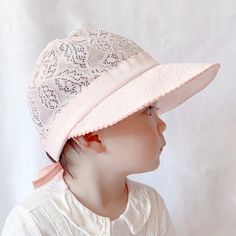 This lace hat is a must-have accessory for mothers looking to coordinate their baby's outfit in the summer. The hat is made of soft material and comes in trendy colors that are perfect for baby girls Specifications: The hat is perfect for school, outdoor activities, sun protection, and wind coverage. With its bright colors and super cute patterns, your baby will love wearing this hat. The seams are even, beautiful, and strong, ensuring that the hat won't tear or break easily. The hat can be hand Spring Adjustable Hats For Play, Playful Spring Hats For Play, Summer Play Cap Hat, Summer Play Cap, One Size Fits Most Summer Play Hat, Summer Playtime Cap, Cute Beach Bonnet One Size, Pink Sun Hat For Summer Playtime, Cute Spring Hats For Playtime