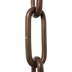 a large metal chain with two links attached to it's end, on a white background