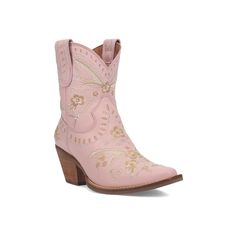 You'll love the boho vibes of these Dingo Primrose women's leather western boots.Click this FOOTWEAR GUIDE to find the perfect fit and more! You'll love the boho vibes of these Dingo Primrose women's leather western boots. Click this FOOTWEAR GUIDE to find the perfect fit and more! BOOT FEATURES Embroidered flowers and lacing detail Stacked block heelBOOT CONSTRUCTION Leather upper Polyester lining TPR outsoleBOOT DETAILS Almond toe Pull-on Foam footbed 2.5-in. heel 7-in. shaft 12-in. circumfere Bohemian Boots With Snip Toe For Ranch, Bohemian Snip Toe Boots For Ranch, Bohemian Snip Toe Boots For Rodeo, Bohemian Style Boots For Ranch In Spring, Summer Leather Boots For Rodeo, Bohemian Leather Boots With Pointed Toe, Leather Boots For Summer Rodeo, Western Style Moto Boots For Spring, Summer Bohemian Boots With Pointed Toe