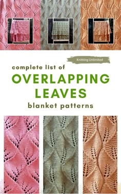 the complete list of overlapping leaves for knitting