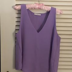 Nwot Timing Flowy Lilac Purple Tank, Vneck, Small Purple V-neck Blouse For Day Out, Purple V-neck Blouse For Summer, Grey Trench Coat, Leopard Shirt, Womens Camisoles, Purple Tank, Lilac Purple, Boho Blouses, Polka Dot Dress