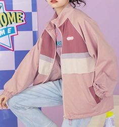 70s Retro Aesthetic, Retro Aesthetic Fashion, Oversized Jacket Outfit, Casino Character, Softboy Aesthetic, Pastel Jacket, Dark Alice In Wonderland, Bulky Knit, College Jackets