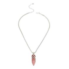 Jay King Sterling Silver Rose Quartz Pendant with Chain Necklace A crystal-shaped drop of pretty pink rose quartz helps this handcrafted, sterling silver pendant bring a touch of fun, fashionable style to any outfit. Includes rope chain necklace. From Jay King.       Pendant approx. 2-1/8"L x 9/16"W     Chain approx. 18-1/4"L x 1/8"W with 2-3/4" extender     Stamped .925     Pendant has pointed, crystal-shaped rose quartz stone capped with open, decorative silver work     Comes with rope chain n Jewelry King, Pink Rose Quartz, Rope Chain Necklace, Rose Quartz Pendant, Crystal Shapes, Rose Quartz Stone, Color Bands, Pendant With Chain, Silver Work