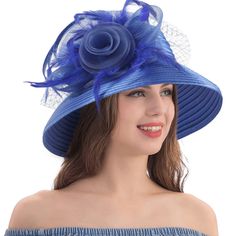 PRICES MAY VARY. 100% Polyester and Satin. Decorated with feather net and striped ribbon. The church hat fits a female head circumference of 21.3-22.8 inches. The adjustable cord and sweatband inside the hat can be easily adjusted until you feel comfortable. Elegant design with beautiful embellishments: floral, feathers, mesh etc. This ladies cloche is a uniquely styled hat. Simple, Chic and Cozy. This Tea Party hat is a perfect choice for any occasion such as Church, Race, Cocktail, Tea Party, Hats With Feathers, Church Tea Party, Kentucky Derby Wedding, Derby Wedding, Tea Wedding, Women Church, Tea Party Wedding, Derby Dress, Kentucky Wedding