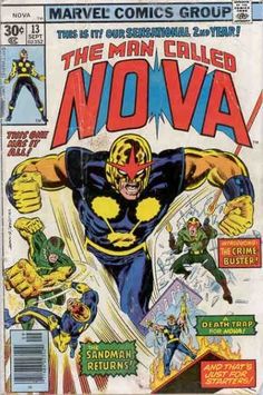 an old comic book cover for the man called nova