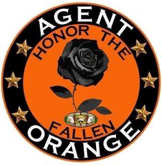 an orange and black circle with the words agent, honor the fallen orange