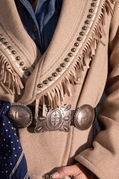 CAN’T BEAT A CLASSIC CONCHO! This vintage statement piece is a traditional 2nd Phase concho belt (meaning the conchos are threaded on to the strap by a concealed loop on the back) that boasts 8 sterling silver scalloped conchos adorned with intricate stampwork on a wide vintage leather strap. The ornate buckle is a scalloped silver square embellished with stampwork and repousse that perfectly complements and completes the classic concho look! artist: Alfred Payton hallmarks: (applied plate) Alfr Collar Tips, Vintage Revival, Concho Belt, American Indian Jewelry, Cashmere Accessories, Honky Tonk, Clothing And Textile, Coastal Cowgirl, Recycle Clothes