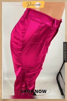 Solid Color Multi-pocket High Waist Wide Leg Pants Casual Cargo Pants With Pockets For Party, Fitted Wide Leg Bottoms With Flap Pockets, Pink High-waisted Cargo Pants With Side Pockets, Summer Work Pants With Tapered Leg And Pockets, Summer Work Pants With Pockets And Tapered Leg, Pink High-waisted Pants With Side Pockets, Fitted High Waist Cargo Pants With Patch Pockets, Fitted High Waist Pants With Side Pockets, High Waist Pink Pants With Side Pockets