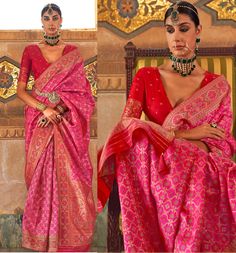 Pink Saree with Blouse,Latest Patola Silk Saree, wedding Saree ,party wear Saree with ready blouse Luxury Bollywood Pre-draped Saree With Multicolor Embroidery, Luxury Bollywood Pre-draped Multicolor Embroidered Saree, Luxury Bohemian Pre-draped Multicolor Saree, Pink Bollywood Embroidered Saree Fabric, Festival Pink Raw Silk Pre-draped Saree, Silk Saree Wedding, Saree Party, Patola Print, Saree Party Wear