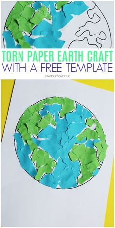 an earth craft with paper and glue to make it