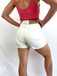 "Sweet shorts by Bongo.  Great vintage shape. Zips in the front.  Size 3, 100% cotton, Made in the USA.  Lying flat.. 12\" across waist 19\" across hips 14\" long" Retro Cotton Bottoms With Built-in Shorts, Retro Cotton Bottoms With Short Length, Retro Cotton Shorts, Retro High Waist Cotton Bottoms, Retro High-waist Cotton Bottoms, High-waist Cotton Shorts With Belt Loops, High Waist Cotton Shorts With Belt Loops, Retro High Rise Summer Shorts, Retro Cotton Jean Shorts For Summer