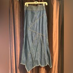 Brand New With Tags. Super Chic Pieced Denim Asymmetrical Hem Skirt From Ou. Urban Outfitters Skirt, Hem Skirt, Asymmetric Hem, Denim Skirt, Urban Outfitters, Womens Skirt, Brand New, Women Shopping, Blue