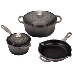 US00023000444001 Kitchen/Cookware/Cookware Sets Cookware Essentials, Cast Iron Set, Cast Iron Cookware Set, Le Creuset Cookware, Enameled Cast Iron Cookware, Cast Iron Pot, Iron Cookware, Small Meals, Cookware Sets