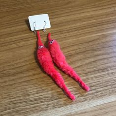 Personally shortened worms on a string that have been attached to earrings just for you! Comes with backings. Worms On A String, Worm On A String, String Earrings, Aesthetic Board, Jewellery Earrings, Pipe Cleaner, My Pookie, Worcester, Craft Fairs