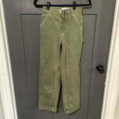 90s Boyfriend Carpenter Pants Pacsun New Size 24 Never Worn Summer Utility High-rise Cargo Pants, Summer High Rise Utility Cargo Pants, High Rise Utility Cargo Pants For Summer, 90s Style Full-length Cargo Pants For Spring, 90s Style Full Length Cargo Pants For Spring, Summer Full-length Pants With Five Pockets, Spring Green Cargo Work Pants, 90s Cargo Pocket Jeans For Spring, 90s Style Cotton Cargo Pants For Summer