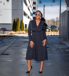 Black Waist Binding Long Sleeve Dress - Marcy Boutique trendy,chic,elegant,classy,african Chic Belted Long Sleeve Knee-length Dress, Chic Long Sleeve Belted Knee-length Dress, Long Sleeve Belted Shirt Dress For Date Night, Chic Long Sleeve Dress For Dress Down Occasions, Belted Long Sleeve Midi Dress For Fall, Fall Midi Length Belted Long Sleeve Dress, Chic Long Sleeve Belted Dress, Chic Long Sleeve Dress For Work, Chic Long Sleeve Midi Dress For Night Out