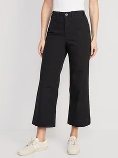 High-Waisted Wide-Leg Cropped Chino Pants | Old Navy Fresh Crop, Cropped Chinos, Cropped Wide Leg Pants, Chino Pants, Chinos Pants, Toddler Boys, Leg Pants, Wide Leg Pants, Old Navy