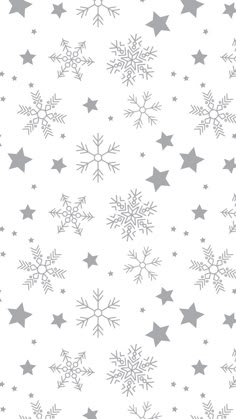 snowflakes and stars on a white background