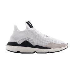 Find ADIDAS Y-3 Saikou 'core on Editorialist. This Y-3 Saikou 'Core White' colorway features a white sock-like primeknit upper with a suede toe cap and knitted black 3-Stripes on the tongue. It also comes with a Y-3 logo graphic on the tongue, a white Boost midsole, and a black rubber outsole. It dropped in January 2018 alongside a ‘Core Black’ colorway. Pale White Skin, Asian Continent, 3 Logo, White Sock, Black Rubber, Logo Graphic, Adidas Men, Low Top, Top Sneakers