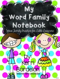 This Word Family Notebook Learning Pack includes everything you need to help your students learn about different word families and practice writing those words! There are 100 word family words included, including short and long vowel words, and many other spelling pattern words as well!Simply choose which word families you want to focus on during the year, copy those pages into a book, add the colored or blackline cover and you are ready to roll! Small Moments Writing, Small Moment Writing, Family Notebook, Paper With Lines, Family Activities Preschool, Family Words, Long Vowel Words, Writing Portfolio, Writing Centers