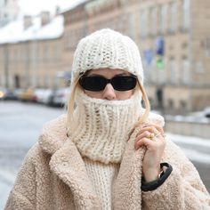 Scandinavian Street Style Winter, Fitted Crochet Hat In Acrylic Yarn For Winter, Warm Fitted Crochet Hat For Winter, Wool Crochet Hat For Winter, Yarn Bonnet For Cold Winter Weather, One Size Full Face Balaclava For Fall, Warm Yarn Beanie For Winter, Warm Acrylic Crochet Hat For Winter, Fitted Warm Balaclava For Winter