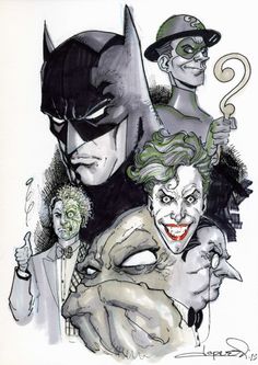 the joker and batmangirls are depicted in this drawing