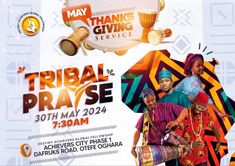 an advertisement for a festival with people dressed in traditional african clothing and holding drum sticks